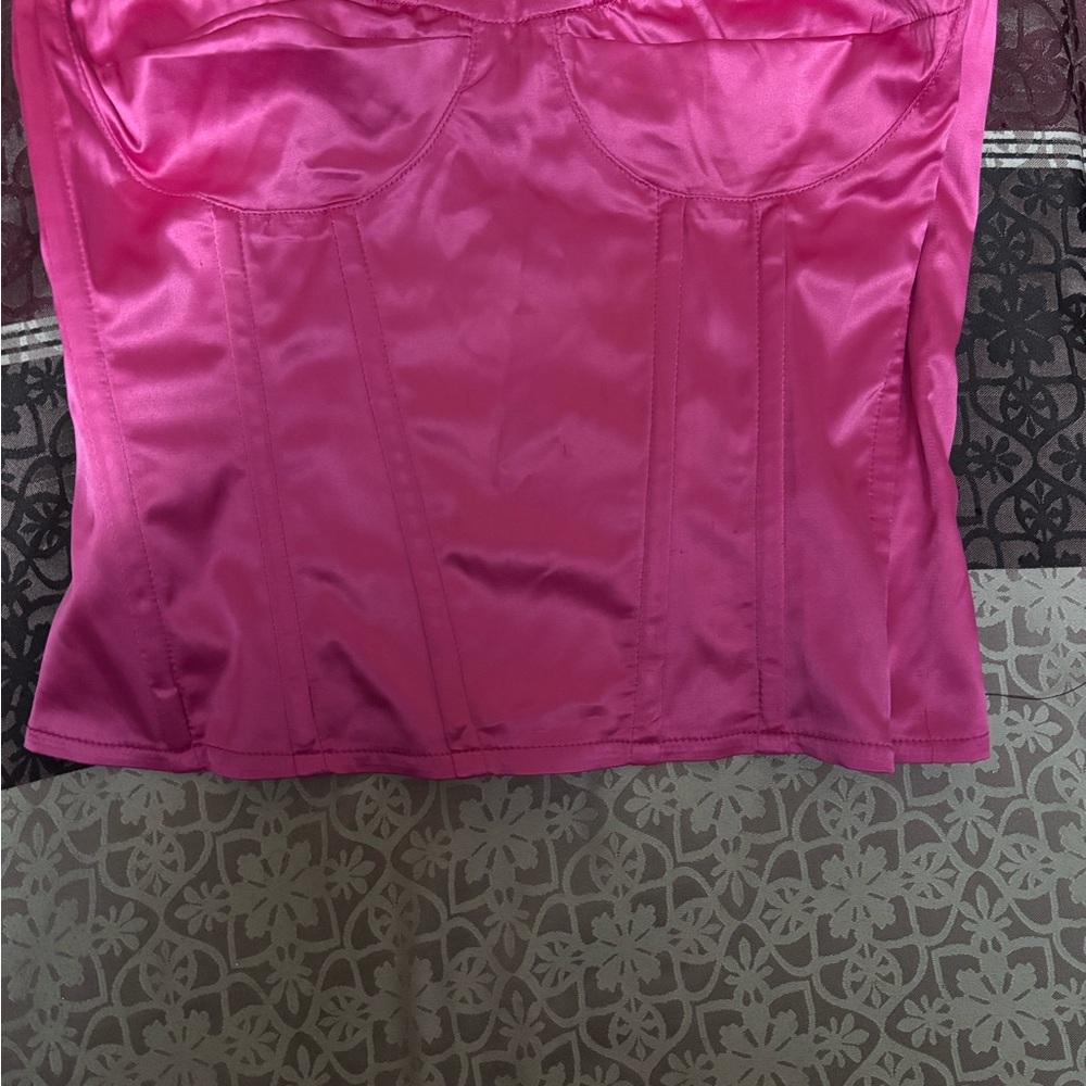 Pink Satin Corset Top